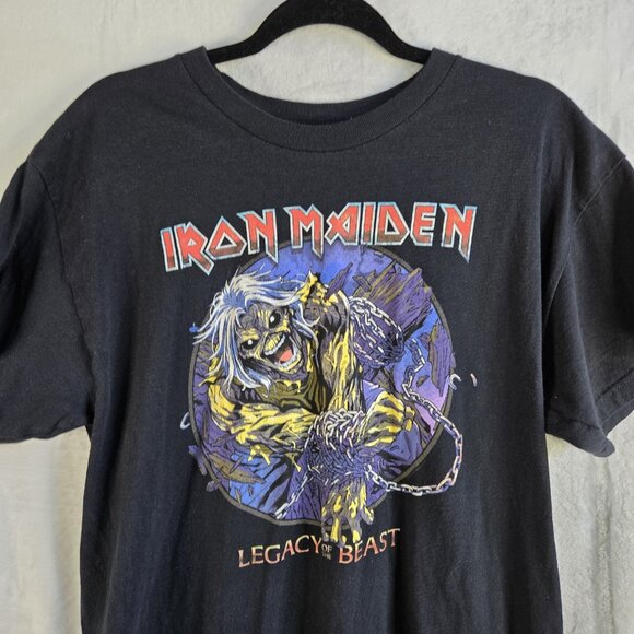Vtg Iron Maiden "Legacy Of The Beast" World Tour T-Shirt Men LG Official Merch - Picture 2 of 8